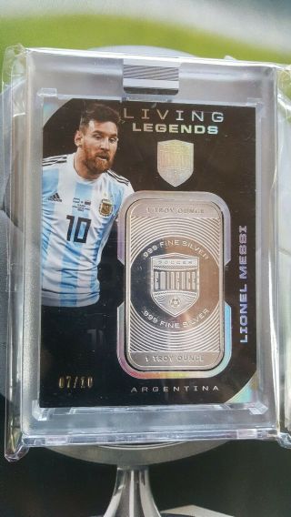 Panini Eminence Lionel Lionel Messi Argentina 1 Troy Ounce Silver Bar Barcelona