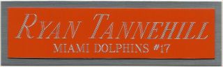 Ryan Tannehill Dolphins Nameplate Autograph Signed Football Helmet Jersey Photo
