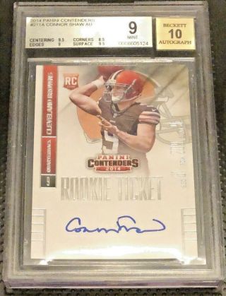Connor Shaw Rookie Bgs 10 Autograph 2014 Panini Contenders Auto Rc 211a X