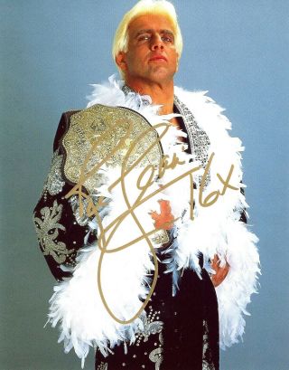 Wwe Nature Boy Ric Flair Hand Signed Autographed 8x10 Photo With Wooo 3