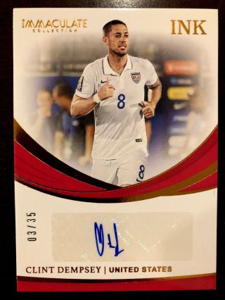 2018 - 19 Immaculate Clint Dempsey Auto /35 United States Soccer