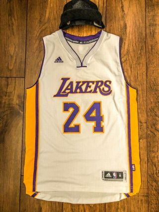 Adidas Swingman Jersey Los Angeles Lakers Kobe Bryant White Sz M W/ Freesnapback