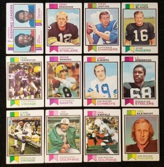 1973 Topps Football Near Complete Partial Set 185/528 Loaded With Stars