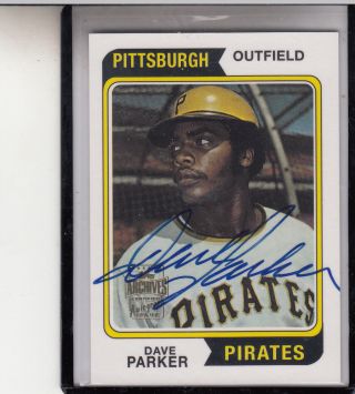 2001 Topps Archives Dave Parker " The Cobra/pittsburgh Pirates " Autograph Auto