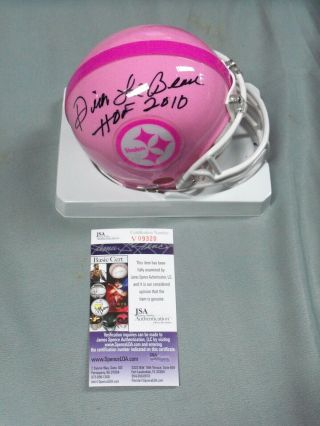 Dick Lebeau,  Signed Pgh Steelers,  Breast Cancer Awareness,  Mini Helmet,  Jsa