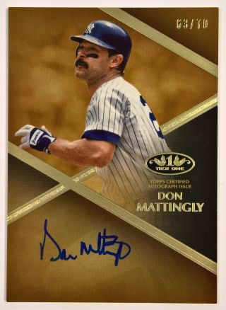 2019 Topps Tier One Baseball Autograph Yankees Don Mattingly Auto On Card 63/70