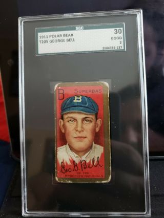 1911 T205 George Bell 13 Baseball Card Superbas
