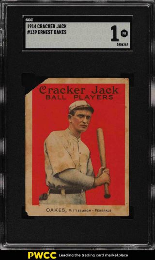 1914 Cracker Jack Ernest Oakes 139 Sgc 1 Pr (pwcc)