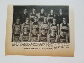 Indiana University Of Hoosiers 1916 - 17 Basketball Team Picture