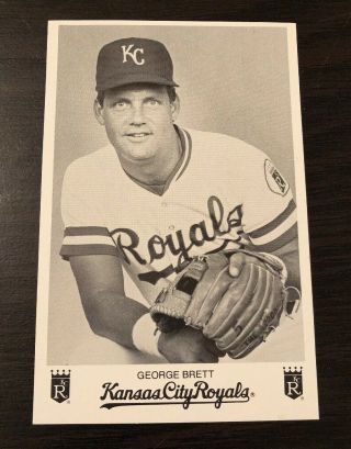 George Brett 1984 Kansas City Royals Team Player Issue B&w Baseball Post Card