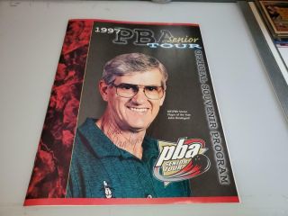 1997 Pba Senior Tour Bowling Program Autographed By John Handegard