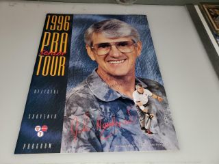 1996 Pba Senior Tour Bowling Program Autographed By John Handegard
