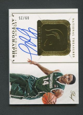 2014 - 15 National Treasures Gary Harris Rc Rookie Auto 9/25 Gold Proof