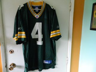Vintage Brett Favre Jersey Green Bay Packers Mens Large Reebok Knitribbed Collar
