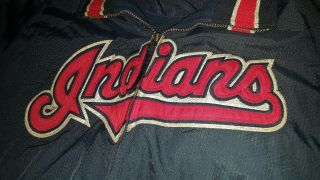Vintage Cleveland Indians Majestic Chief Wahoo Zip Up Lined Coat Jacket Men ' s L 3