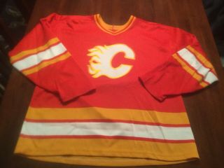 Vintage 90s Calgary Flames Ccm Nhl Hockey Jersey Mens Large