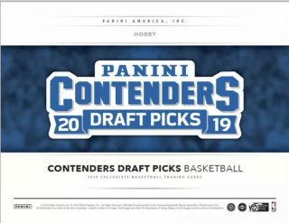 2 Boxes 2019 - 20 Panini Contenders Draft Picks Basketball Hobby Box