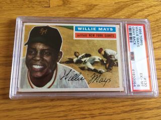 1956 Topps Willie Mays Psa - 6 Ex/mt Giants Hof Legend A Classic Card Awesome