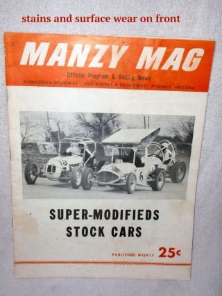 Manzy Mag 1963 Manzanita Speedway Auto Racing Program - Modifieds Stock Cars