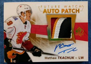 16 - 17 Matthew Tkachuk Sp Authentic Rookie Future Watch Auto 4 Color Patch 64/100