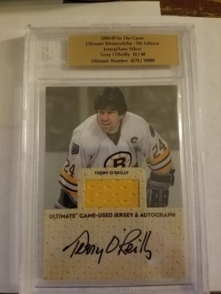Gerry Cheevers Terry O ' reilly Boston Bruins Game Autograph Cards 2