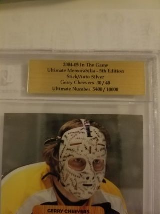 Gerry Cheevers Terry O ' reilly Boston Bruins Game Autograph Cards 5