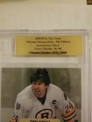 Gerry Cheevers Terry O ' reilly Boston Bruins Game Autograph Cards 7