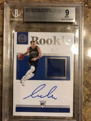 2018 - 19 Luka Doncic Encased Rpa /99 Bgs 9 With 10 Auto