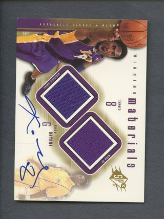 2000 - 01 Spx Winning Materials Kobe Bryant Dual Jersey Signed Auto Lakers