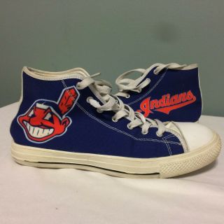 Cleveland Indians Chief Wahoo Shoes Womens Size 9 Vguc Basketball High Tops