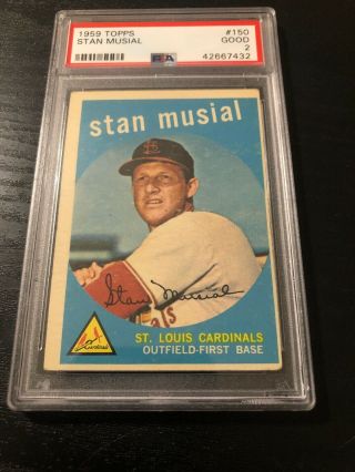 1959 Topps 150 - Stan Musial - Psa 2 Good - Hof - St.  Louis Cardinals