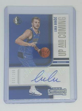 2018 - 19 Panini Contenders Rc Luka Doncic Up And Coming Auto 15/199
