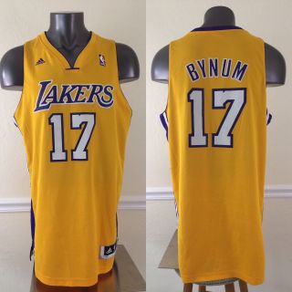 Adidas Nba Los Angeles Lakers L Large Jersey Sewn 17 Andrew Bynum Yellow
