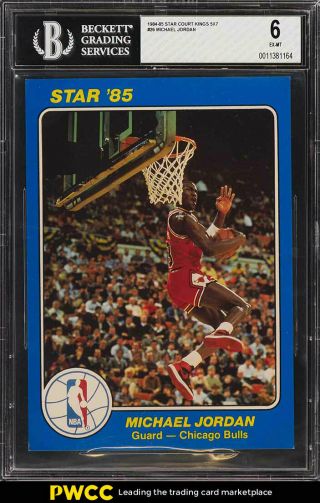 1984 - 85 Star Court Kings 5x7 Michael Jordan Rookie Rc 26 Bgs 6 Exmt (pwcc)