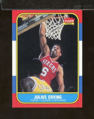 1986 - 87 Fleer 31 Julius Erving Philadelphia 76ers Nrmt/mt,  (gt9)