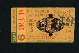 1948 York Giants @ Pittsburgh Steelers Nfl Football Game Ticket Stub