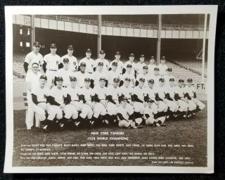 1958 York Yankees World Series Champs 8x10 Team Photo Mickey Mantle