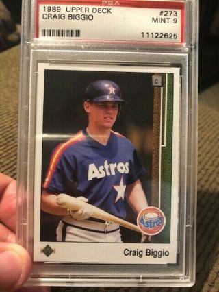 Craig Biggio 1989 Upper Deck 273 Graded Psa - 9 Rookie Baseball Card