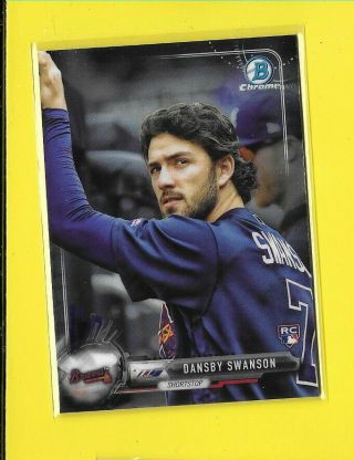 20101 Dansby Swanson 2017 Bowman Chrome Braves Blue Jersey Variation Rc $31.  25⚾️