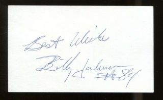 Billy White Shoes Johnson Signed Index Card 3x5 Autographed Cfhof Widener 42162