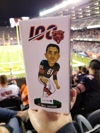 Bill George Bobblehead Chicago Bears 100 Year Giveaway 8/29/19 In Hand 4