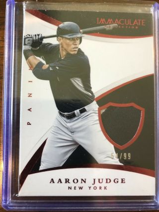 2015 Immaculate Patch Numbered To 99 Of Aaron Judge.  This Card Is Perfect.