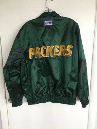 Vintage Nfl Pro Line Green Bay Packers Logo Athletic Jacket Coat Mens Size M