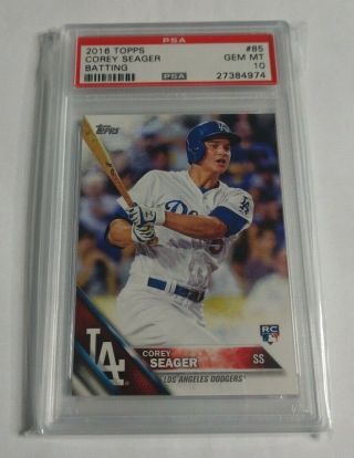 Corey Seager - 2016 Topps - Rookie - 85 - Psa 10 Gem -