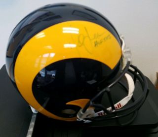 Marshall Faulk Signed St Louis Rams Full Size Throwback Helmet w/ HOF 20XI 4