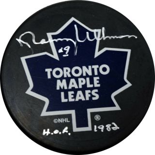 Norm Ullman Signed Auto Toronto Maple Leafs Hockey Puck " Hof 1982 " Ao381