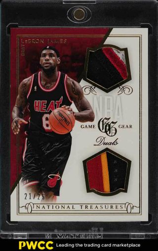 2013 National Treasures Game Gear Duals Lebron James 4 - Clr Patch /25 5 (pwcc)