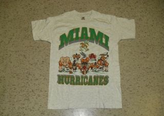 Miami Hurricanes shirt Vintage 90 ' s Looney Tunes Large Bugs Bunny Taz 2