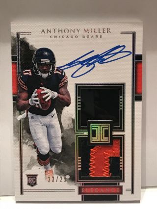 23/25 Anthony Miller 2018 Impeccable Dual Patch Autograph Auto Rc Rookie Bears