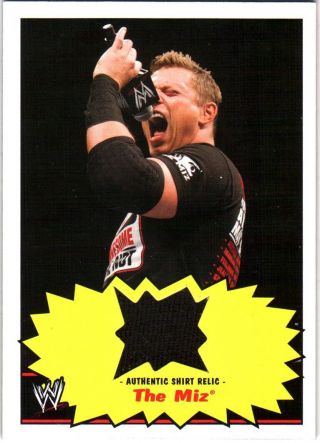 Wwe The Miz 2012 Topps Heritage Authentic Event Worn Shirt Relic Card Black